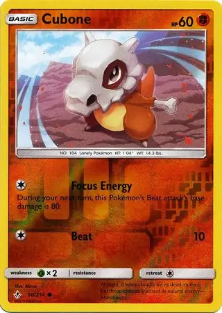 90/214 Cubone UNB Common Reverse Holo