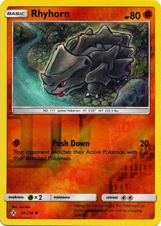 92/214 Rhyhorn UNB Common Reverse Holo