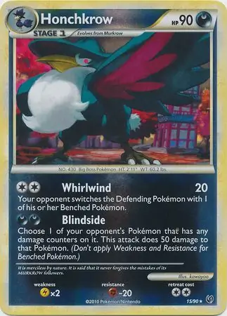 15/90 Honchkrow UD Rare Reverse Holo