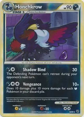 16/90 Honchkrow UD Rare Reverse Holo