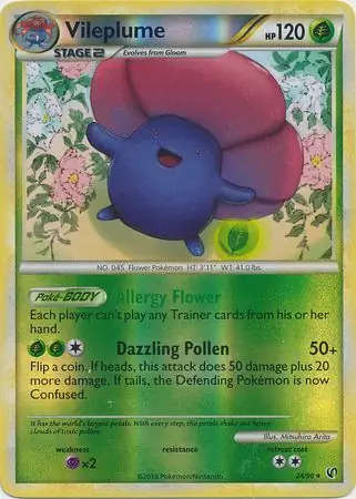 24/90 Vileplume UD Rare Reverse Holo
