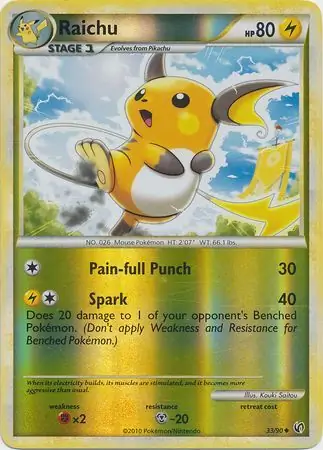 33/90 Raichu UD Uncommon Reverse Holo