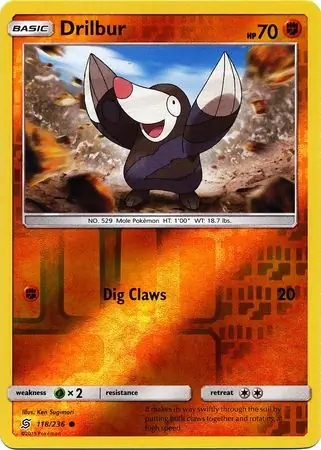 118/236 Drilbur UNM Common Reverse Holo