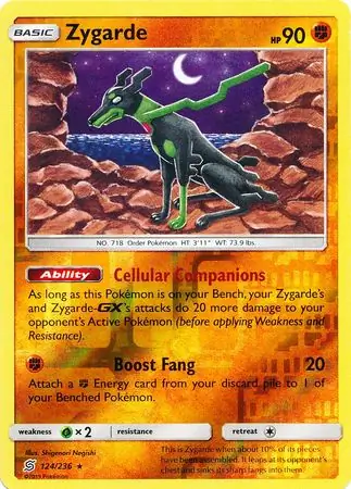 124/236 Zygarde UNM Rare Reverse Holo
