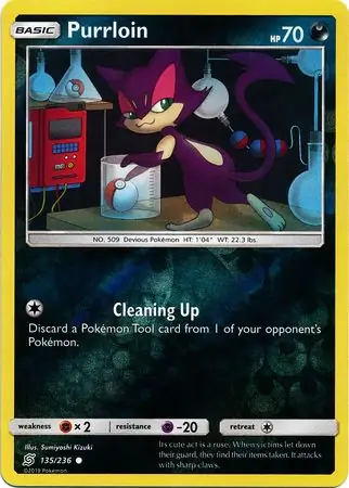 135/236 Purrloin UNM Common Reverse Holo