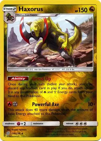 156/236 Haxorus UNM Rare Holo Reverse Holo