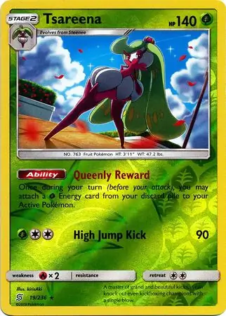 19/236 Tsareena UNM Rare Holo Reverse Holo