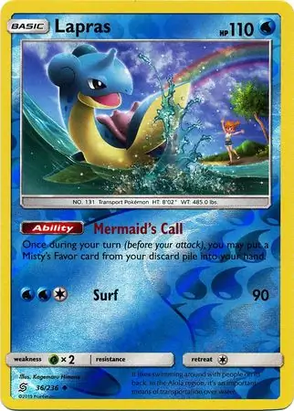 36/236 Lapras UNM Uncommon Reverse Holo