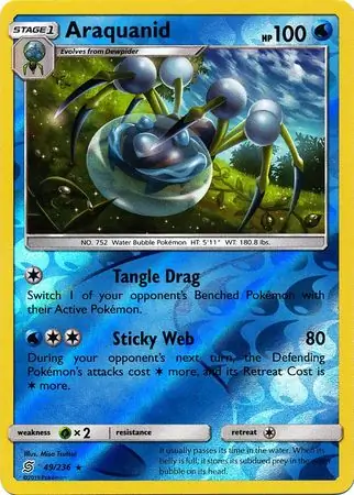 49/236 Araquanid UNM Rare Reverse Holo