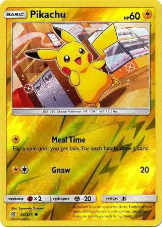 55/236 Pikachu UNM Common Reverse Holo