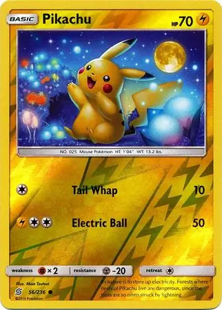 56/236 Pikachu UNM Common Reverse Holo