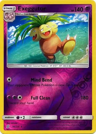 74/236 Exeggutor UNM Rare Reverse Holo
