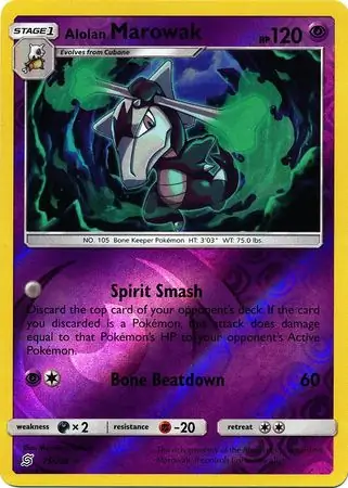 75/236 Alolan Marowak UNM Rare Reverse Holo