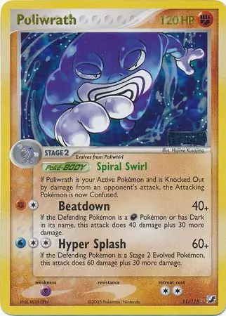 11/115 Poliwrath UF Rare Holo Reverse Holo