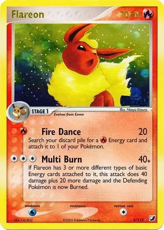 5/115 Flareon UF Rare Holo Reverse Holo