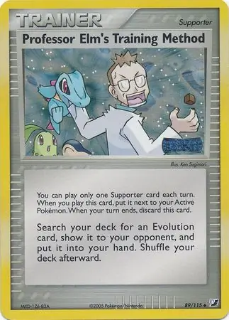 89/115 Professor Elm's Training Method UF Uncommon Reverse Holo