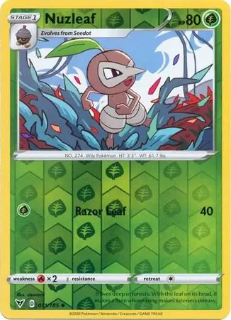 011/185 Nuzleaf VIV Uncommon Reverse Holo