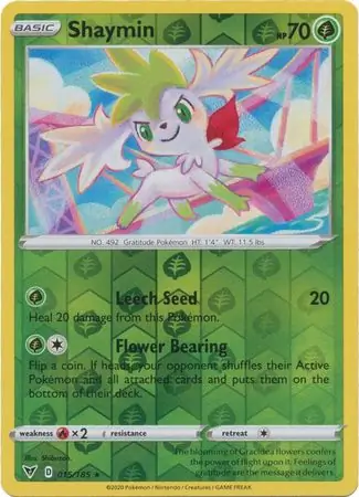015/185 Shaymin VIV Rare Holo Reverse Holo