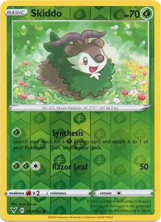 017/185 Skiddo VIV Common Reverse Holo