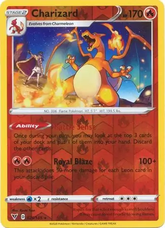 025/185 Charizard VIV Rare Reverse Holo