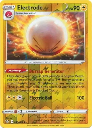 046/185 Electrode VIV Rare Holo Reverse Holo