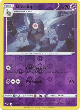 070/185 Dusclops VIV Uncommon Reverse Holo