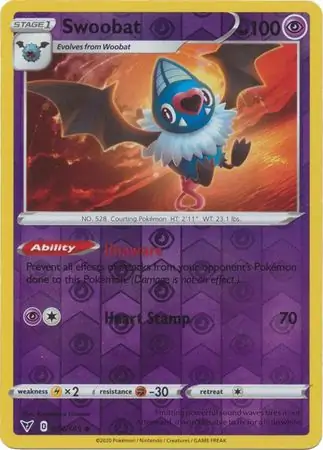 074/185 Swoobat VIV Uncommon Reverse Holo