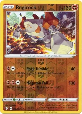 089/185 Regirock VIV Rare Holo Reverse Holo
