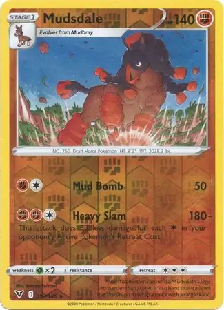 097/185 Mudsdale VIV Rare Reverse Holo