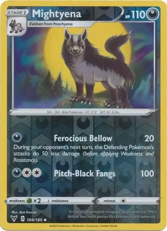 104/185 Mightyena VIV Uncommon Reverse Holo