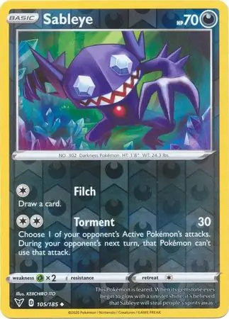 105/185 Sableye VIV Uncommon Reverse Holo