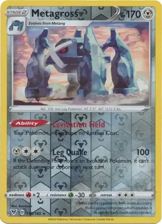 118/185 Metagross VIV Rare Reverse Holo