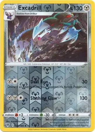 122/185 Excadrill VIV Uncommon Reverse Holo
