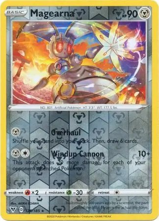 128/185 Magearna VIV Rare Holo Reverse Holo