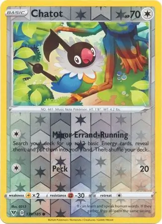 139/185 Chatot VIV Common Reverse Holo