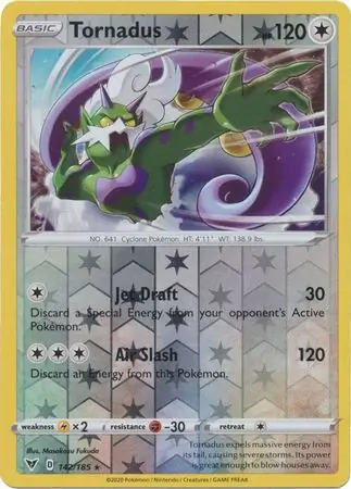 142/185 Tornadus VIV Rare Holo Reverse Holo
