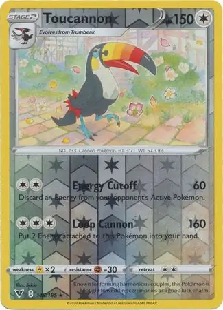 145/185 Toucannon VIV Rare Reverse Holo