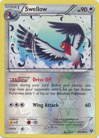 103/146 Swellow XY Rare Reverse Holo