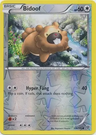 106/146 Bidoof XY Common Reverse Holo