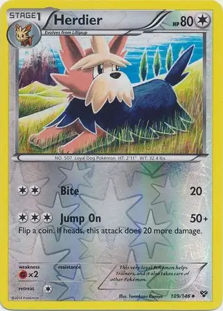 109/146 Herdier XY Uncommon Reverse Holo