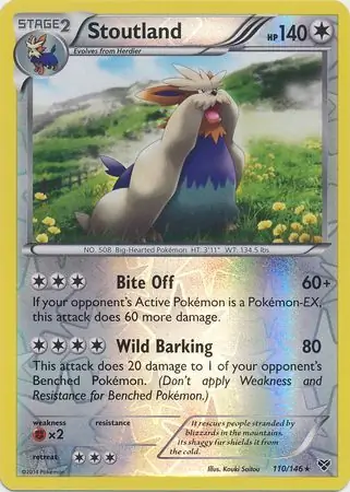 110/146 Stoutland XY Rare Reverse Holo