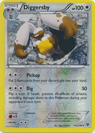 112/146 Diggersby XY Uncommon Reverse Holo