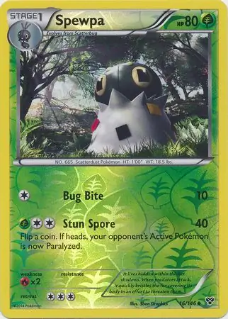 16/146 Spewpa XY Uncommon Reverse Holo