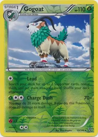 19/146 Gogoat XY Rare Holo Reverse Holo