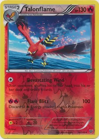 28/146 Talonflame XY Rare Holo Reverse Holo