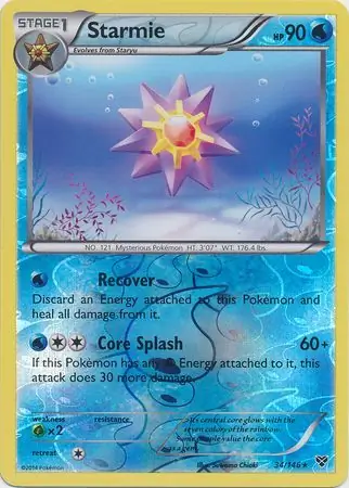 34/146 Starmie XY Rare Reverse Holo