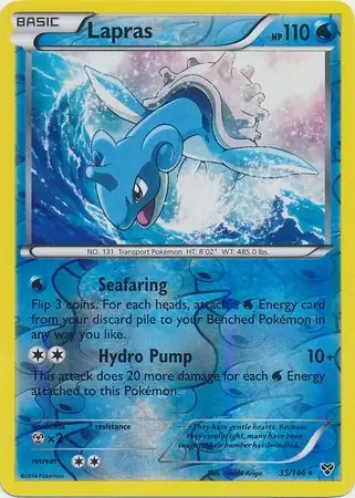 35/146 Lapras XY Rare Holo Reverse Holo