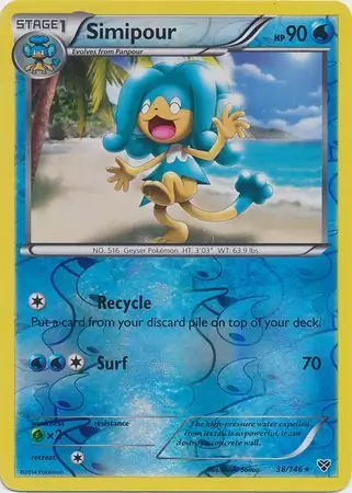38/146 Simipour XY Rare Reverse Holo