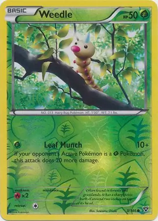 3/146 Weedle XY Common Reverse Holo