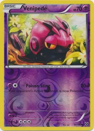 51/146 Venipede XY Common Reverse Holo